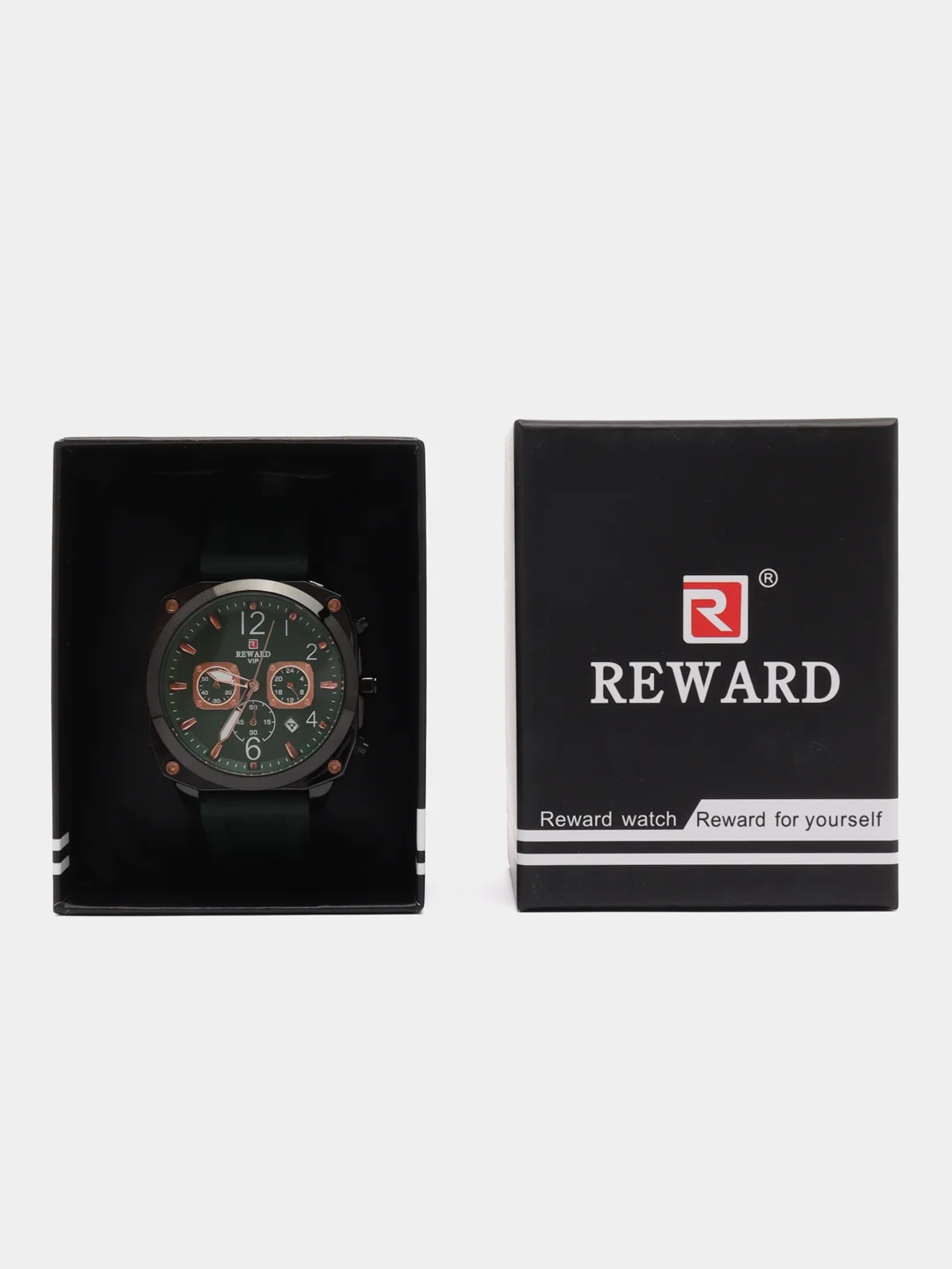Зеленый мужские наручные часы Reward RD83018M с хронографом, в подарочной упаковке