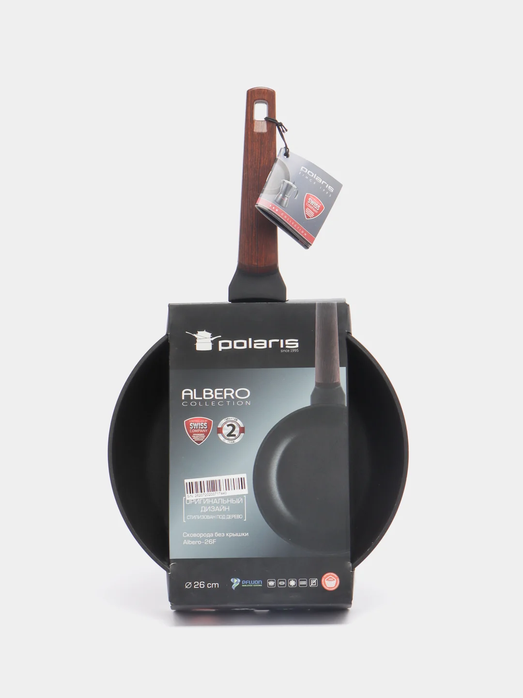 Сковорода без крышки Polaris Albero-26F, черный