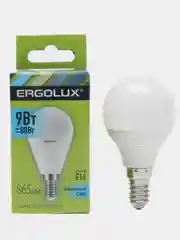 Лампа светодиодная Ergolux Е14, 9 Вт, "Шар" LED-G45-9W-E14