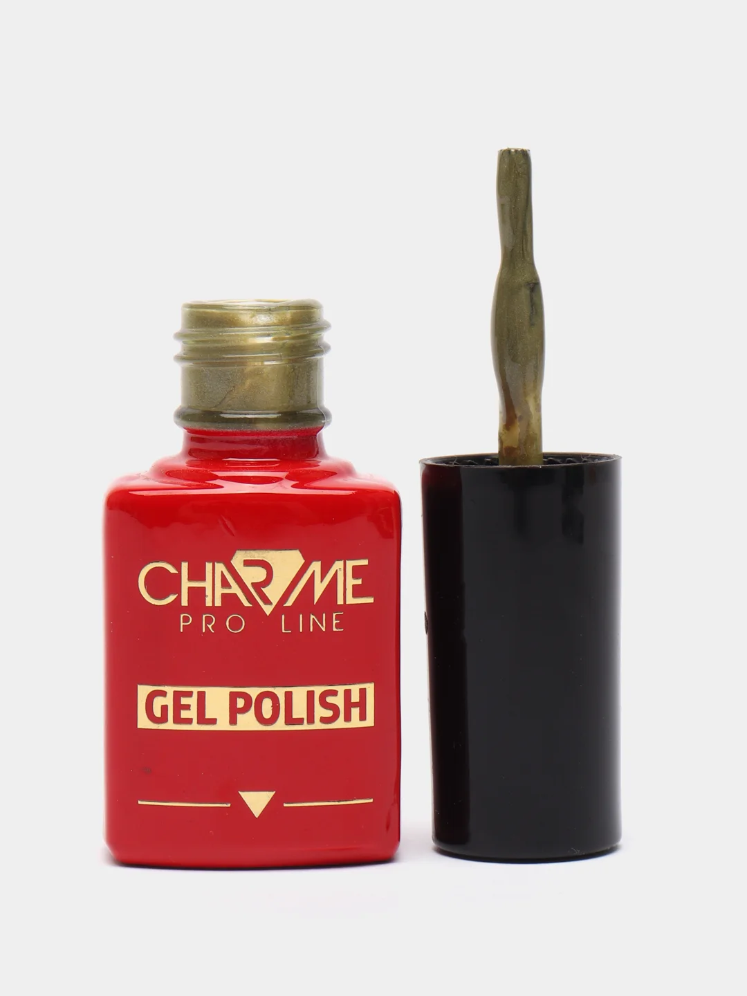 Приглушённый хаки гель лак для ногтей CHARME "Кошачий глаз", 10 мл