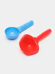 Красный песочный набор "Вкусняшки", 4 формочки, совок, ложка