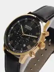 Желтый мужские наручные часы Dedima D-156 с кожаным ремешком и хронографом