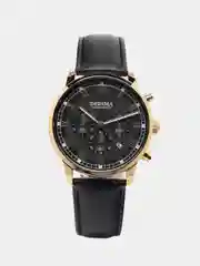Желтый мужские наручные часы Dedima D-156 с кожаным ремешком и хронографом