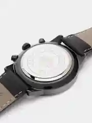 Угольный мужские наручные часы Dedima D-156 с кожаным ремешком и хронографом