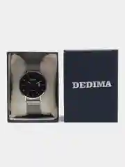Серебряный мужские наручные часы Dedima D-185, с календарём, в подарочной упаковке