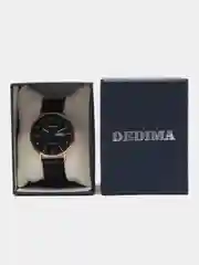 Угольный мужские наручные часы Dedima D-183 с календарём в подарочной упаковке