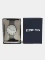 Серый металлик мужские наручные часы Dedima D-185, с календарём, в подарочной упаковке