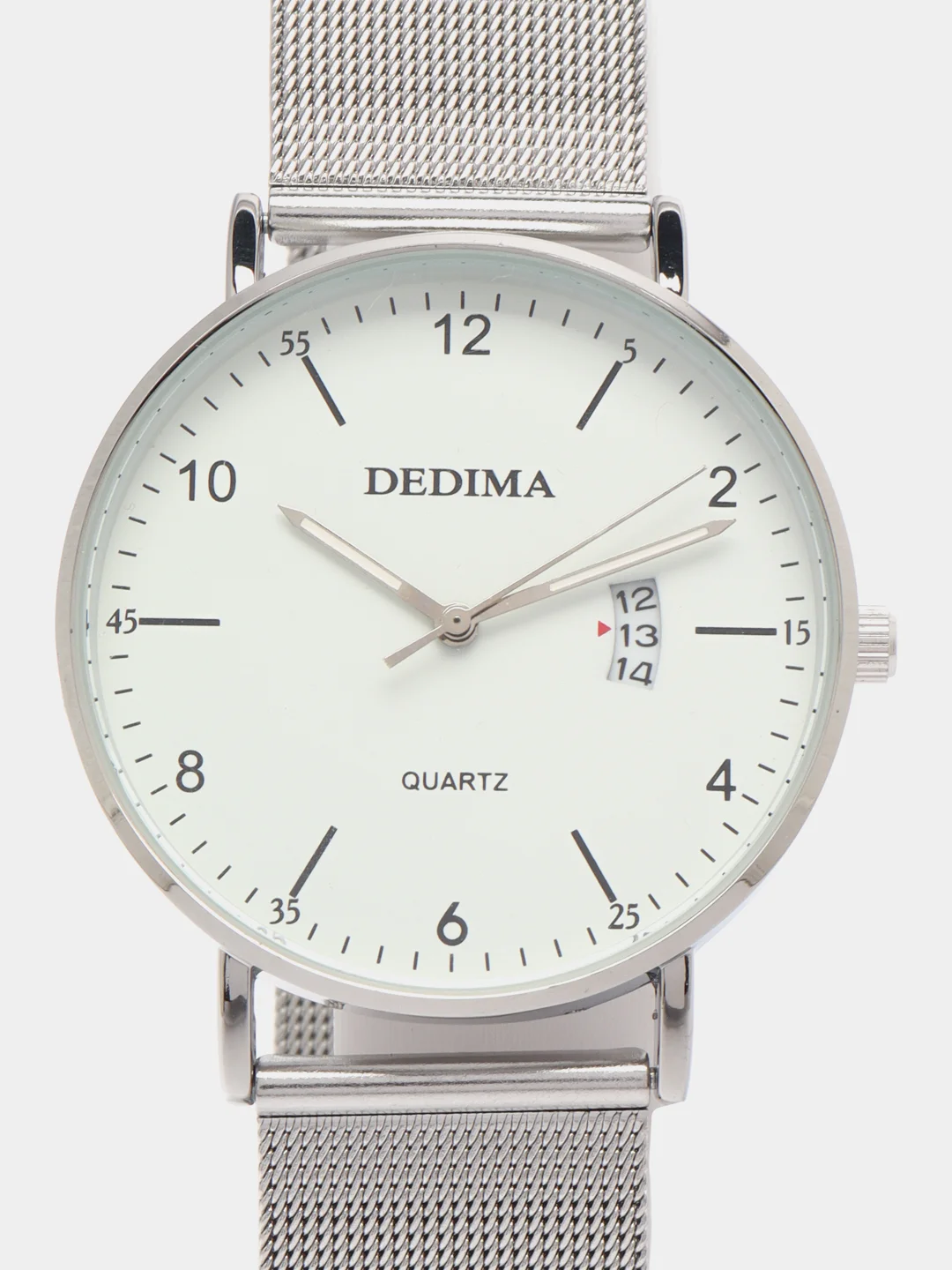 Серый металлик мужские наручные часы Dedima D-185, с календарём, в подарочной упаковке