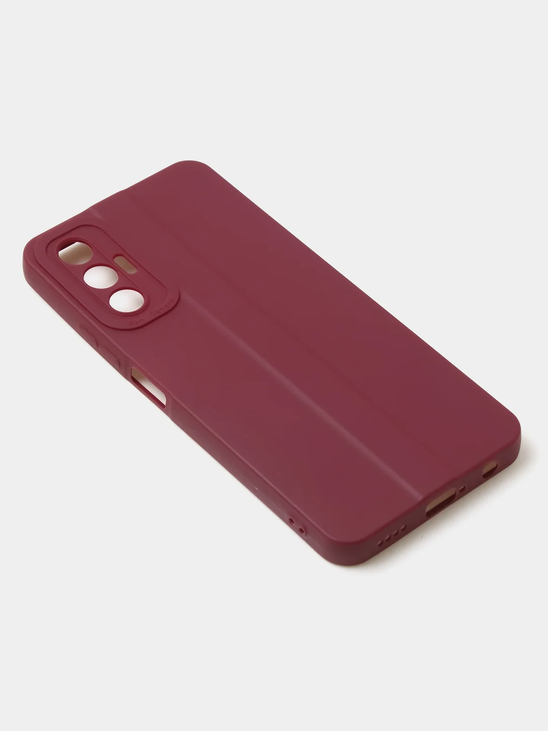 Бордовый чехол для Tecno Pova 3 цветной, матовый, с дополнительной защитой камеры