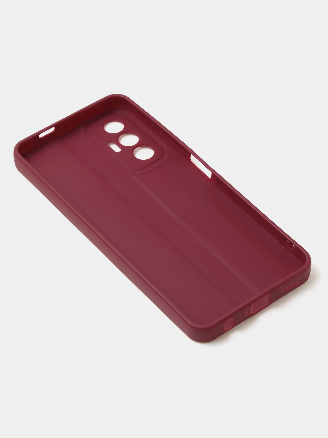 Бордовый чехол для Tecno Pova 3 цветной, матовый, с дополнительной защитой камеры