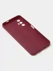 Бордовый чехол для Tecno Pova 3 цветной, матовый, с дополнительной защитой камеры