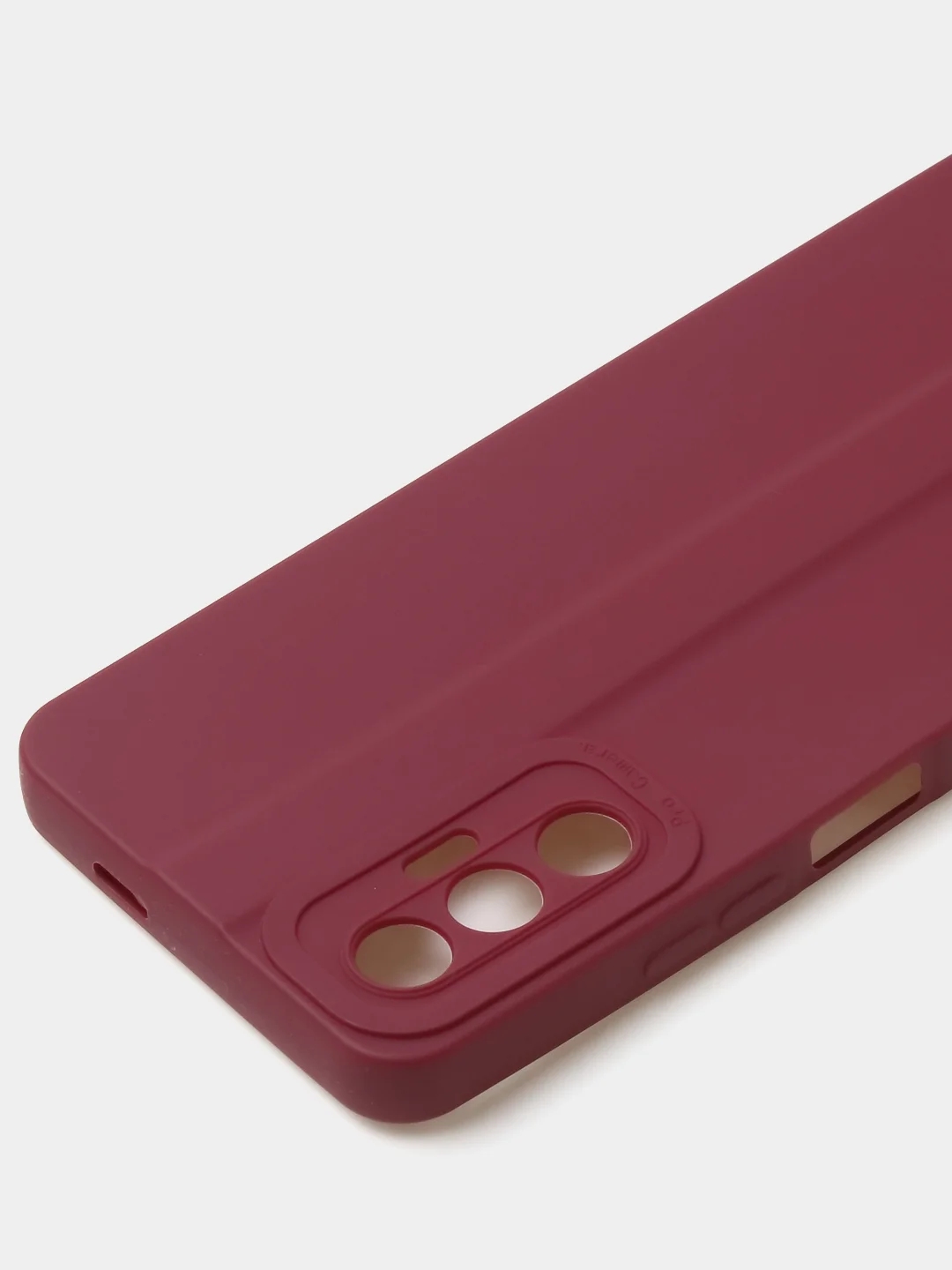 Бордовый чехол для Tecno Pova 3 цветной, матовый, с дополнительной защитой камеры
