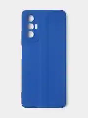 Синий чехол для Tecno Pova 3 цветной, матовый, с дополнительной защитой камеры