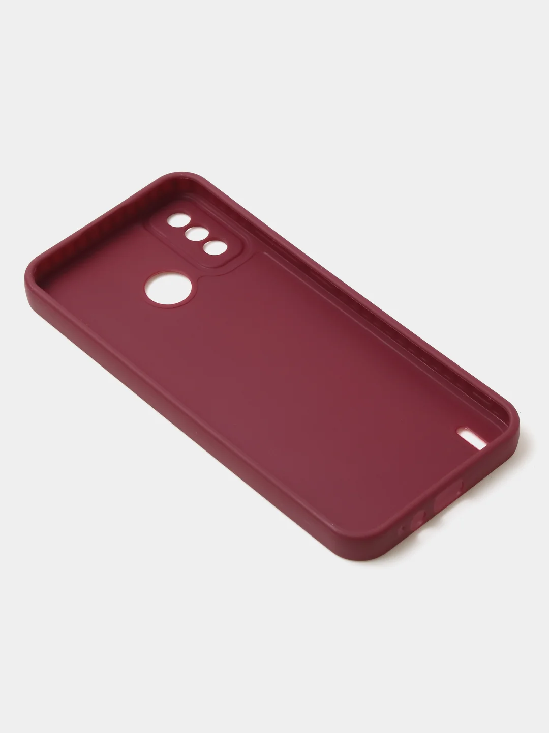 Бордовый чехол для Tecno Spark 6 GO цветной, матовый, с дополнительной защитой камеры
