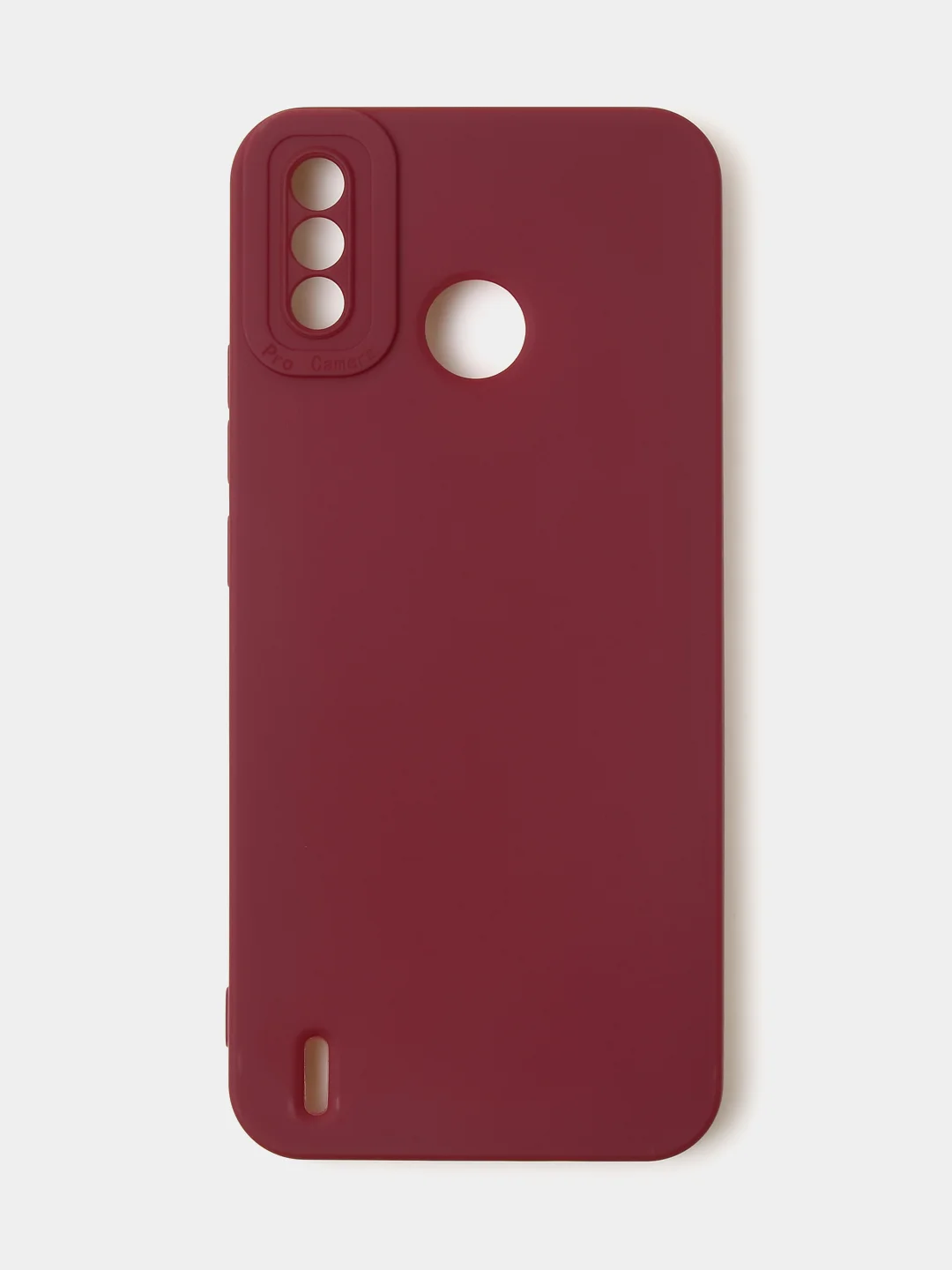 Бордовый чехол для Tecno Spark 6 GO цветной, матовый, с дополнительной защитой камеры