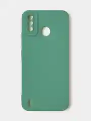 Зеленый чехол для Tecno Spark 6 GO цветной, матовый, с дополнительной защитой камеры