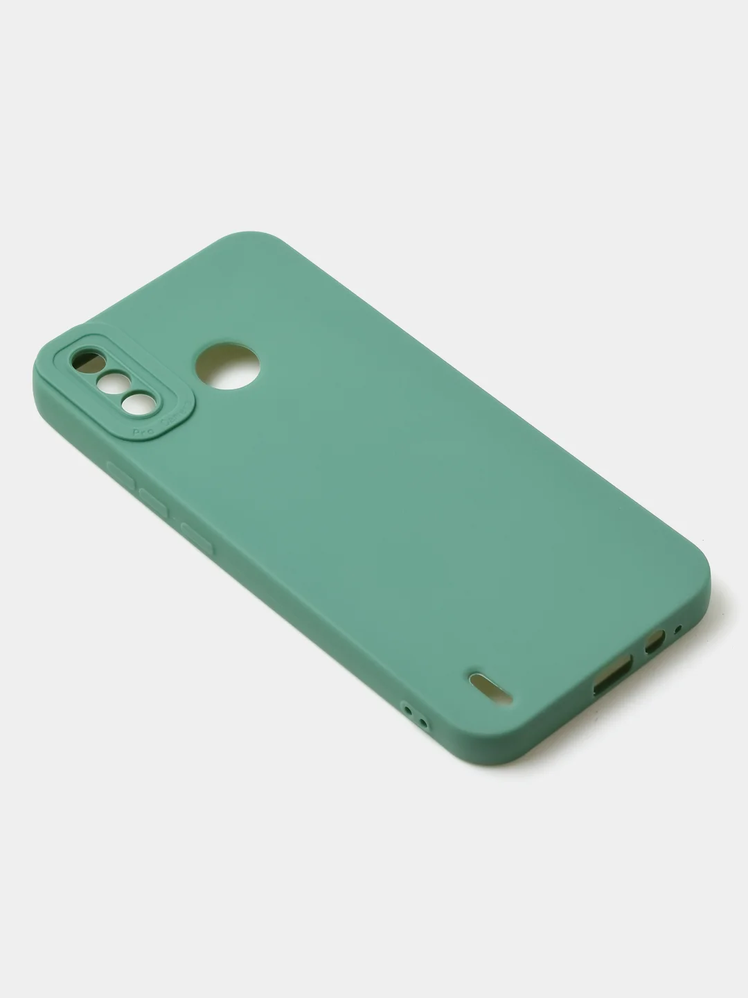 Зеленый чехол для Tecno Spark 6 GO цветной, матовый, с дополнительной защитой камеры