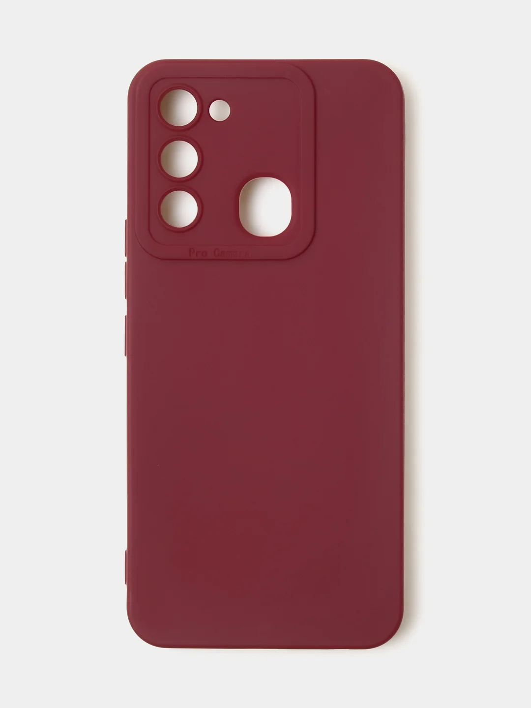 Бордовый чехол для Tecno Spark 8C / Spark GO (2022) цветной матовый с дополнительной защитой камеры