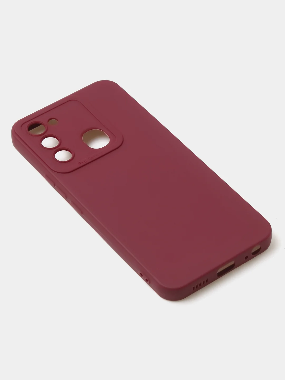 Бордовый чехол для Tecno Spark 8C / Spark GO (2022) цветной матовый с дополнительной защитой камеры