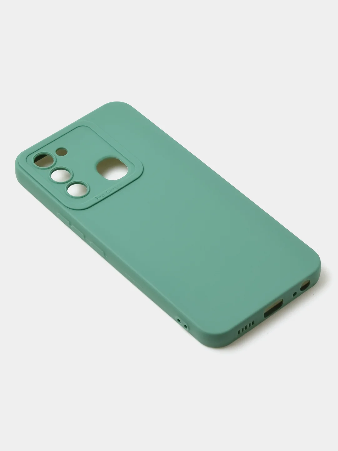 Зеленый чехол для Tecno Spark 8C / Spark GO (2022) цветной матовый с дополнительной защитой камеры