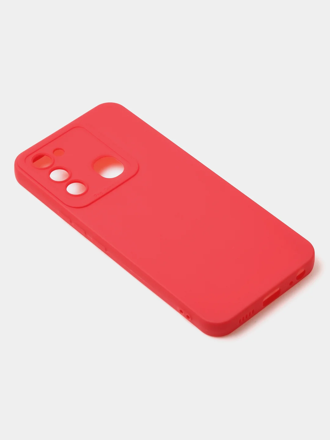 Красный чехол для Tecno Spark 8C / Spark GO (2022) цветной матовый с дополнительной защитой камеры