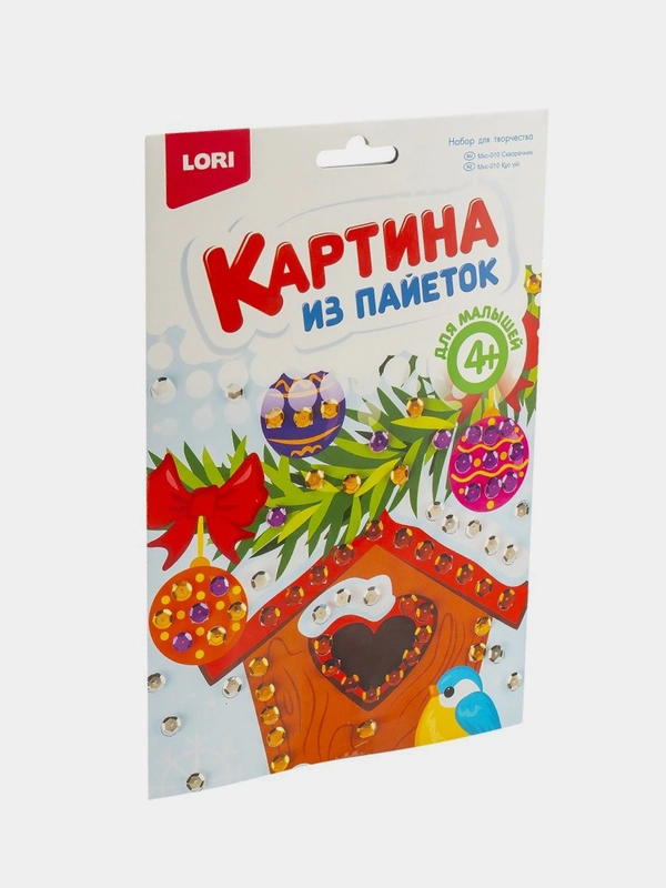 Набор для детского творчества, картина из пайеток "Скворечник", Lori