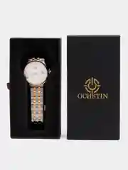 Золотой мужские наручные часы Ochstin 6005C с металлическим браслетом и календарём
