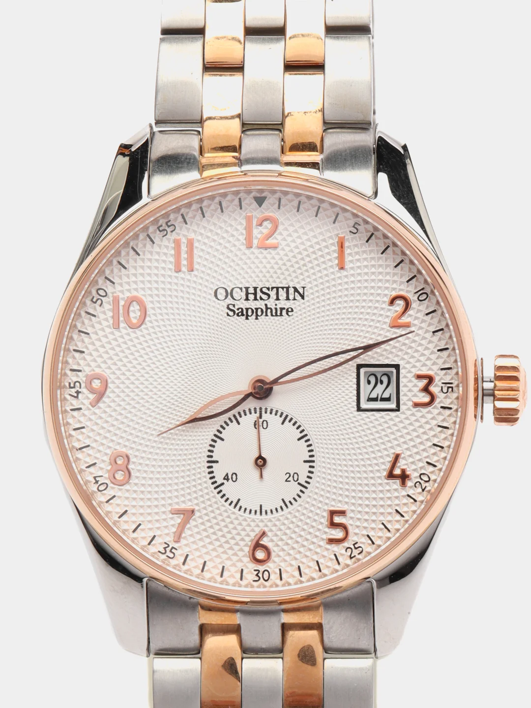 Золотой мужские наручные часы Ochstin 6005C с металлическим браслетом и календарём