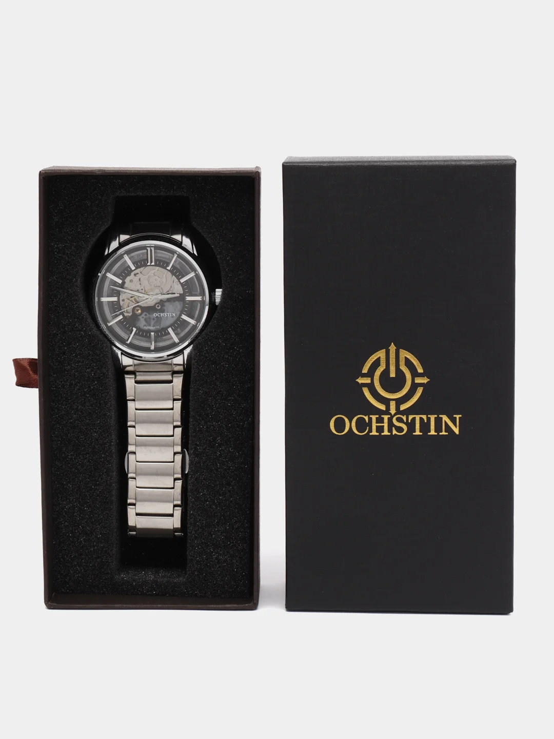Серый металлик мужские наручные часы Ochstin 7010A в подарочной упаковке