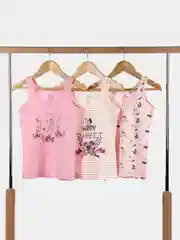 Коралловый меланж майка для девочки Baykar, комплект из 3 штук