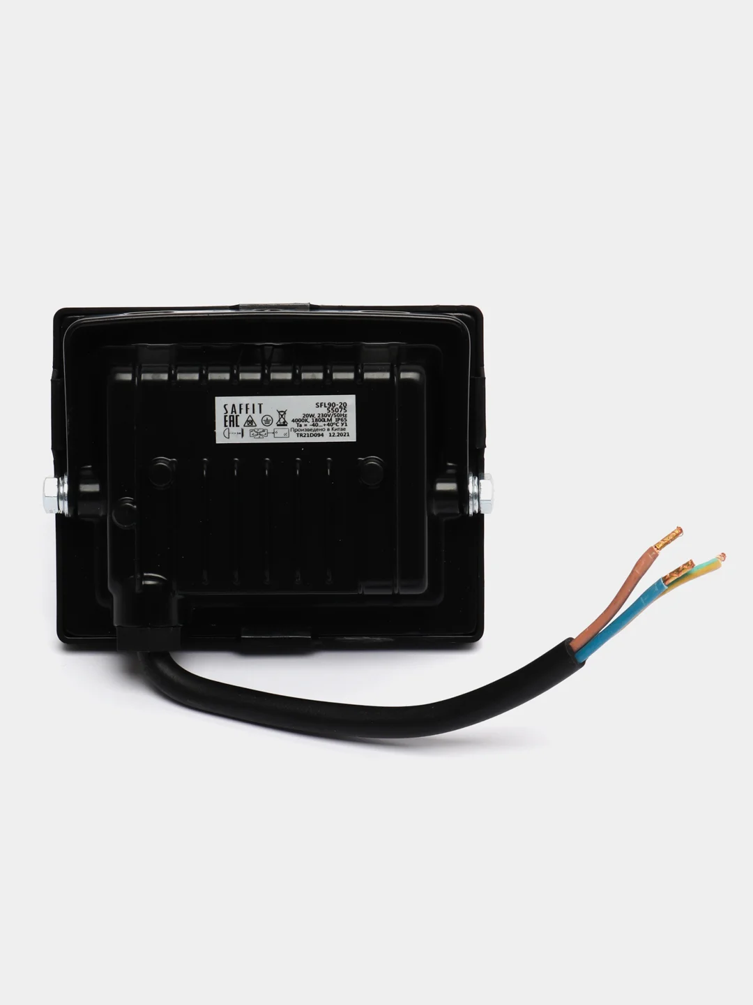 Прожектор светодиодный 2835SMD, 20W 4000K AC230V/50Hz IP65, черный, 55075