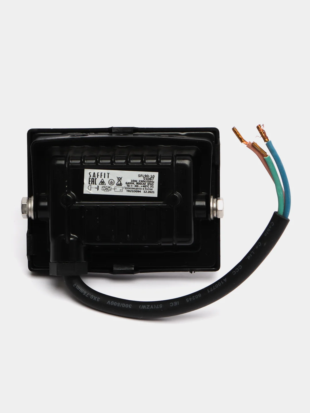 Прожектор светодиодный 2835SMD, 10W 6400K AC230V/50Hz IP65, 55067, черный