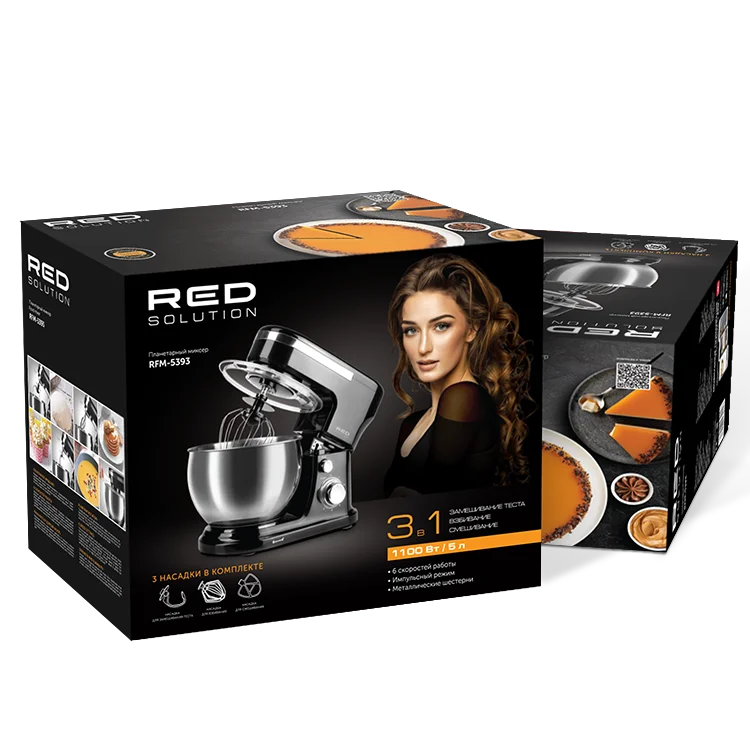 Планетарный миксер RED SOLUTION RFM-5393, Черный/хром