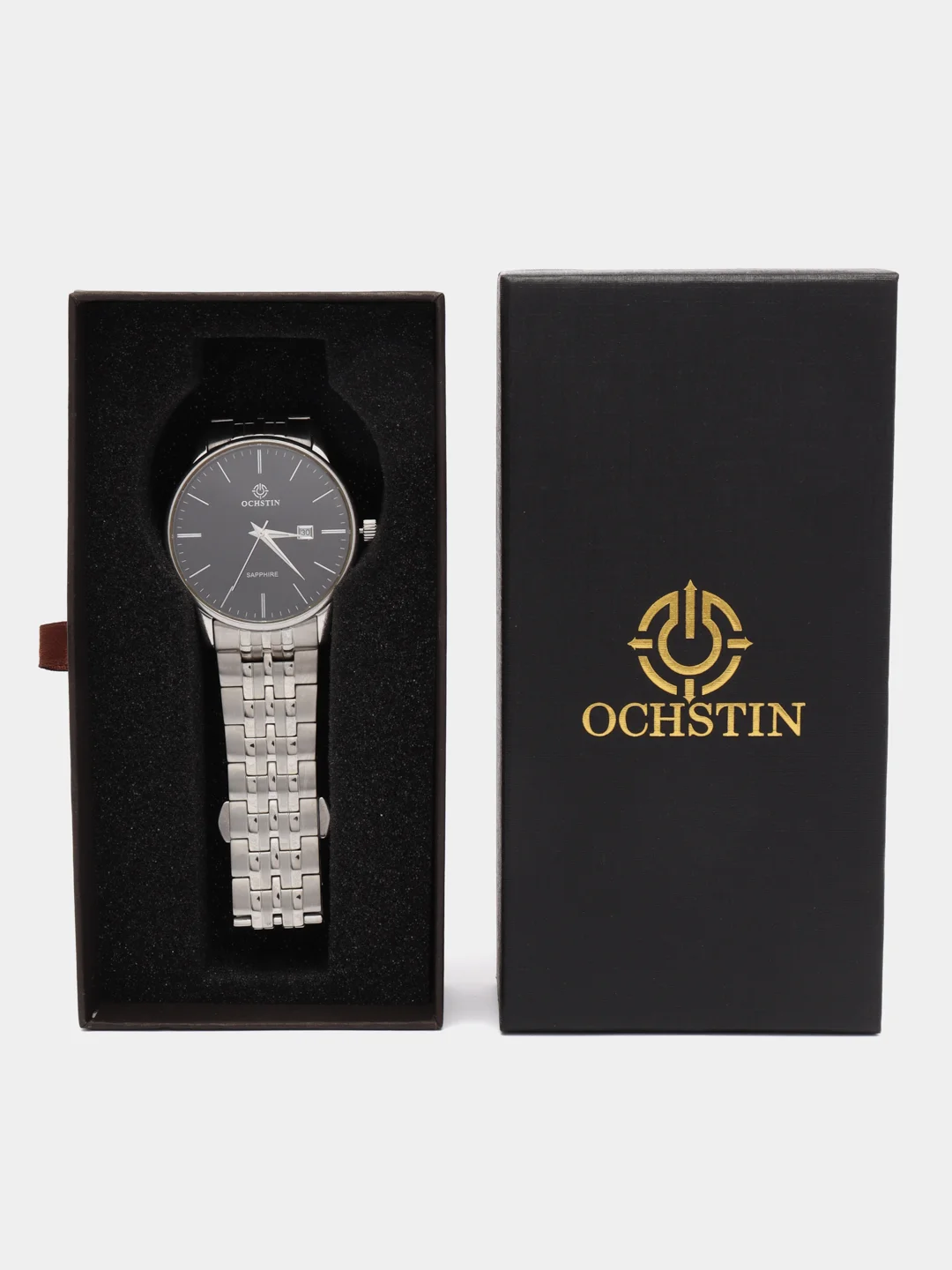 Серебряный мужские наручные часы Ochstin 6015BG в подарочной упаковке