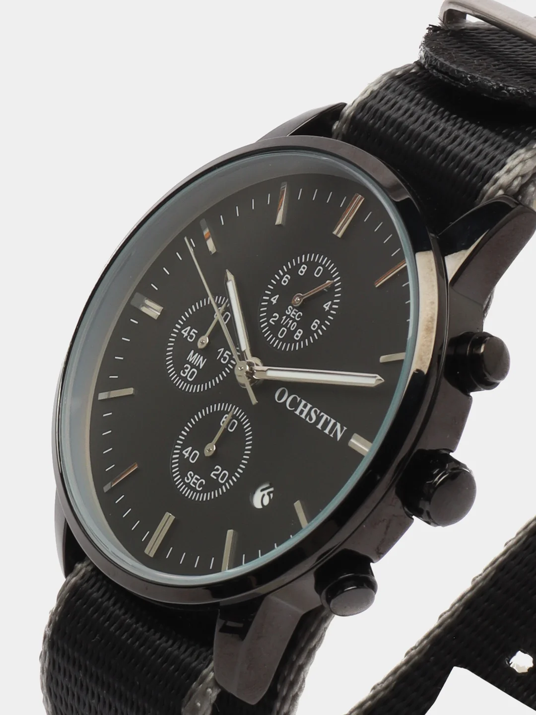 Черный мужские наручные часы Ochstin 7084C с хронографом в подарочной упаковке