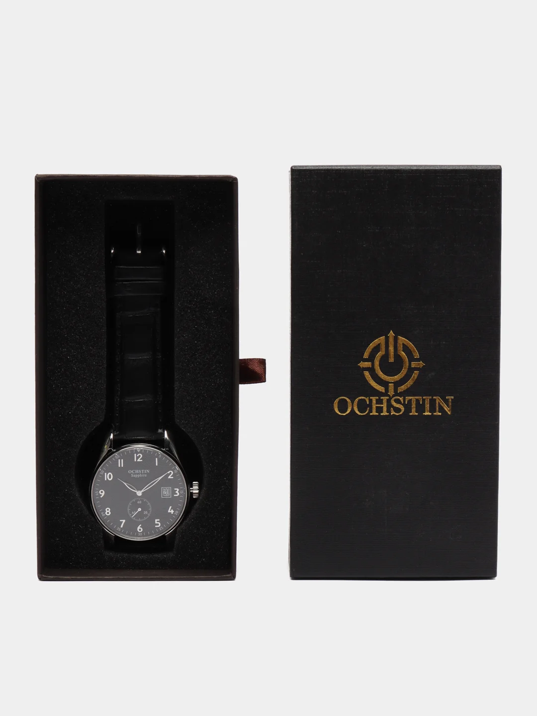 Серебряный мужские наручные часы Ochstin 6005B в подарочной упаковке