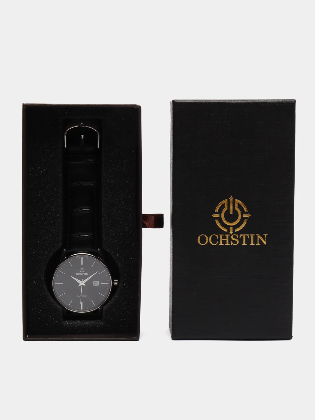 Серый металлик мужские наручные часы Ochstin 6015AG в подарочной упаковке