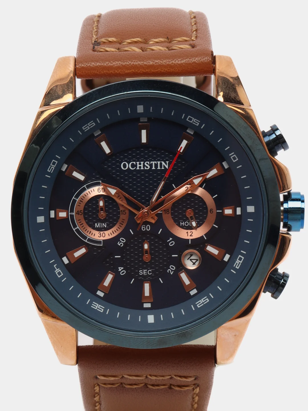Синий мужские наручные часы Ochstin 6065A с хронографом в подарочной упаковке