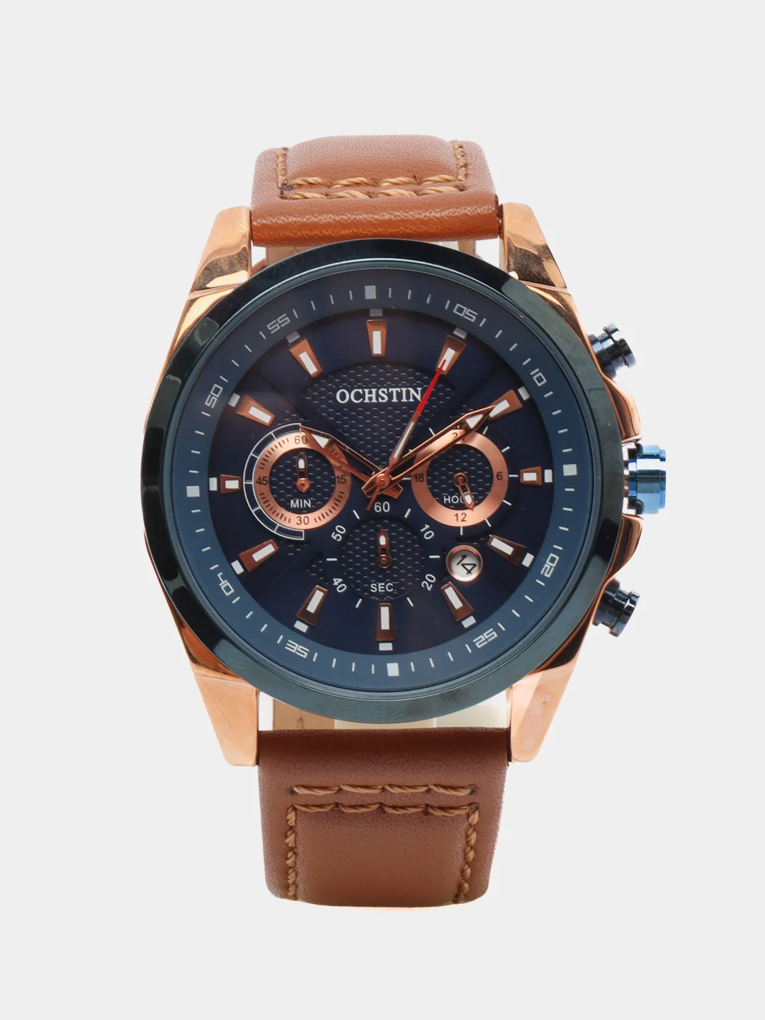 Синий мужские наручные часы Ochstin 6065A с хронографом в подарочной упаковке