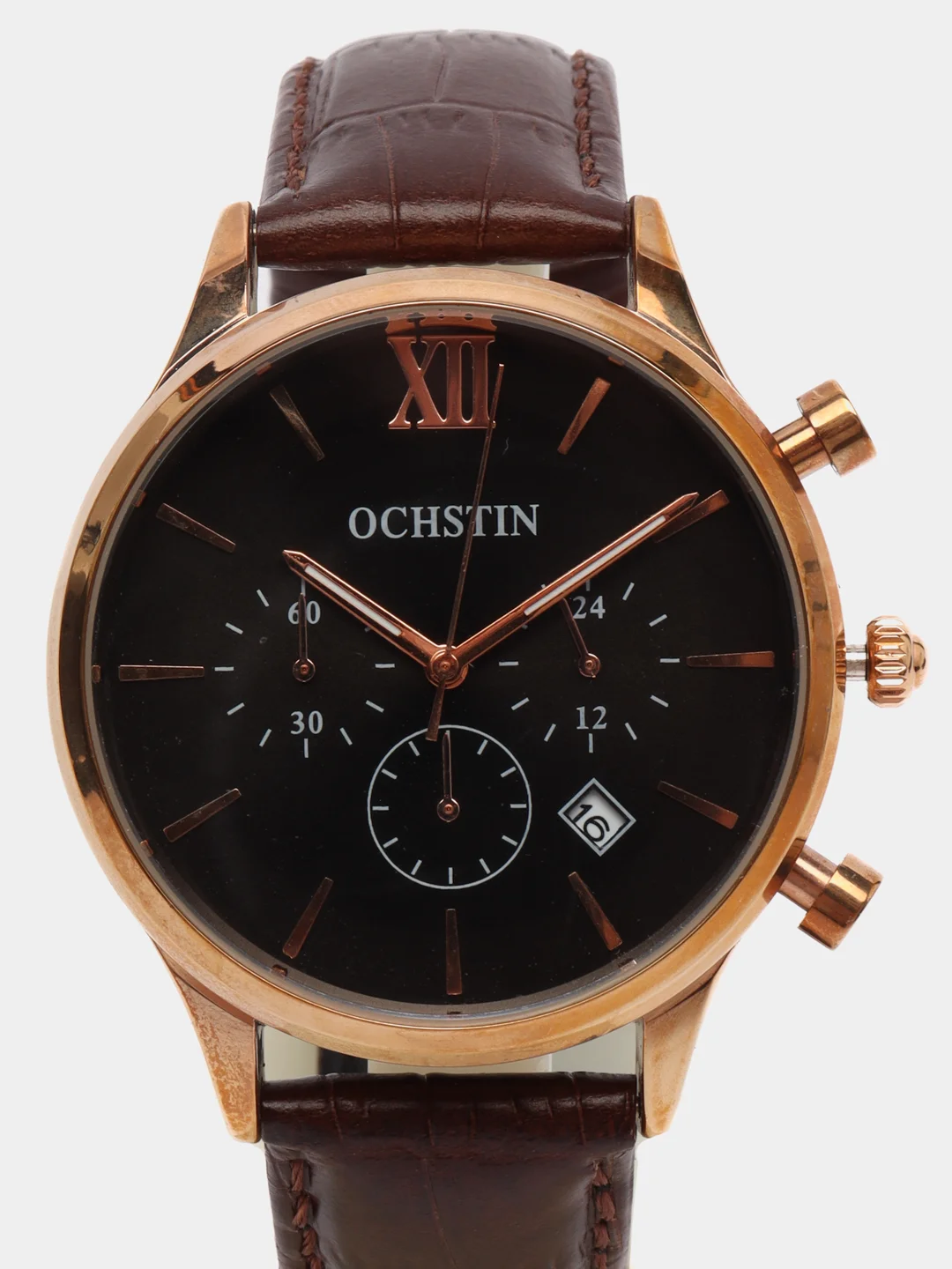 Шоколадный мужские наручные часы Ochstin 6129A с хронографом в подарочной упаковке