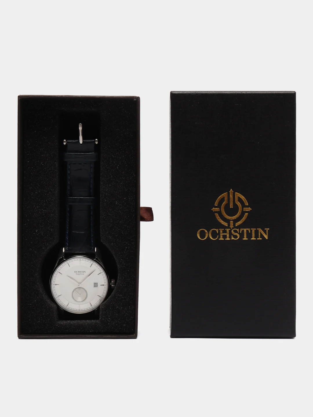 Серебряный мужские наручные часы Ochstin 6005D в подарочной упаковке