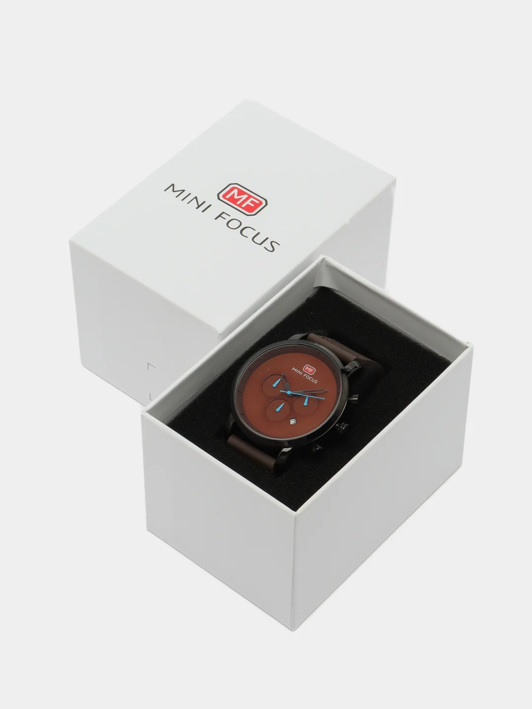 Коричневый мужские наручные часы Mini Focus MF0102G с хронографом, в подарочной упаковке