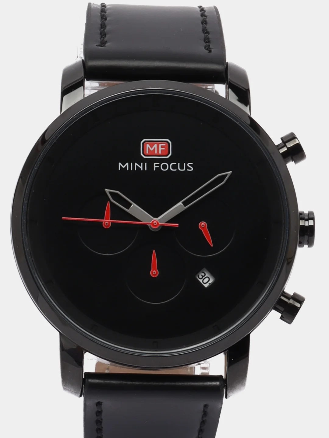 Черный мужские наручные часы Mini Focus MF0102G с хронографом, в подарочной упаковке