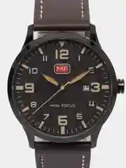 Коричневый мужские наручные часы Mini Focus MF0158G с календарём, в подарочной упаковке