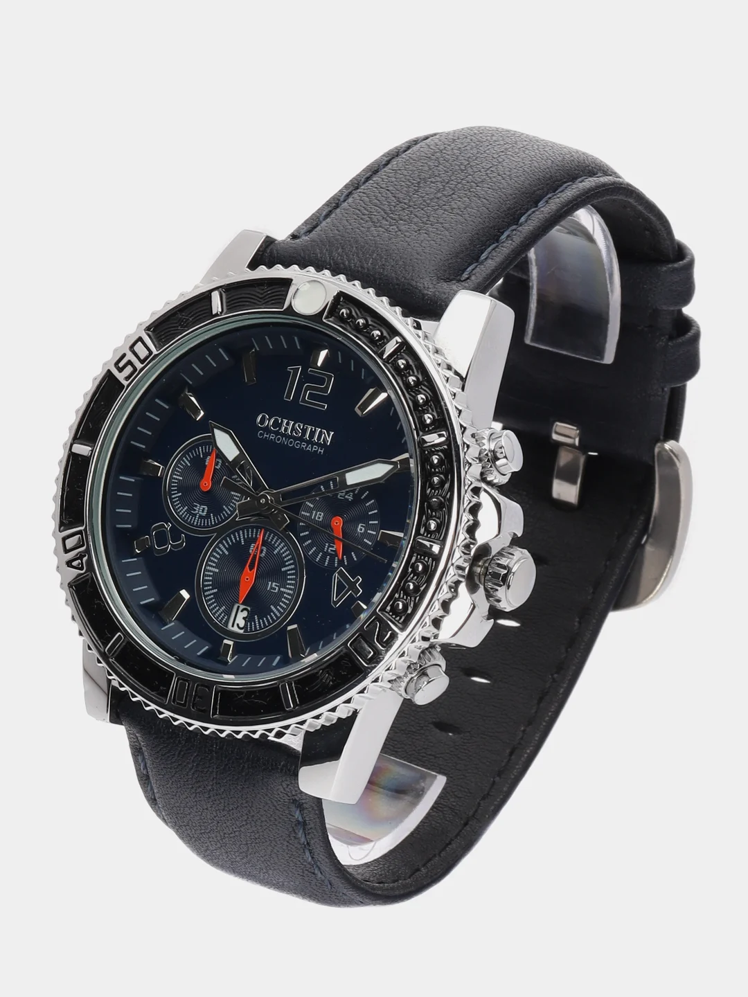 Серебряный мужские наручные часы Ochstin 6045B с хронографом в подарочной упаковке