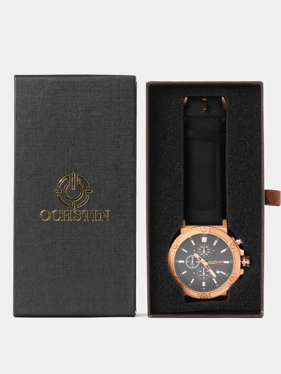 Темно-синий мужские наручные часы Ochstin 6102A с хронографом в подарочной упаковке