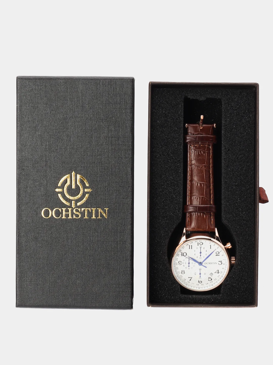 Бронзовый мужские наручные часы Ochstin 6050C с хронографом в подарочной упаковке