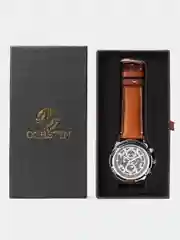 Коричневый мужские наручные часы Ochstin 6114A с хронографом в подарочной упаковке