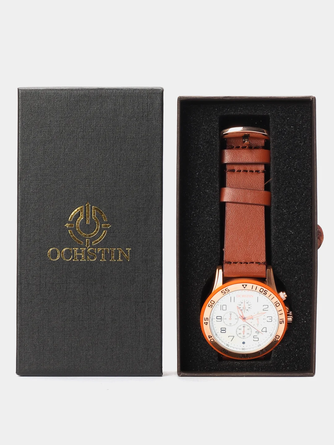 Карамельный мужские наручные часы Ochstin 6068B с хронографом в подарочной упаковке