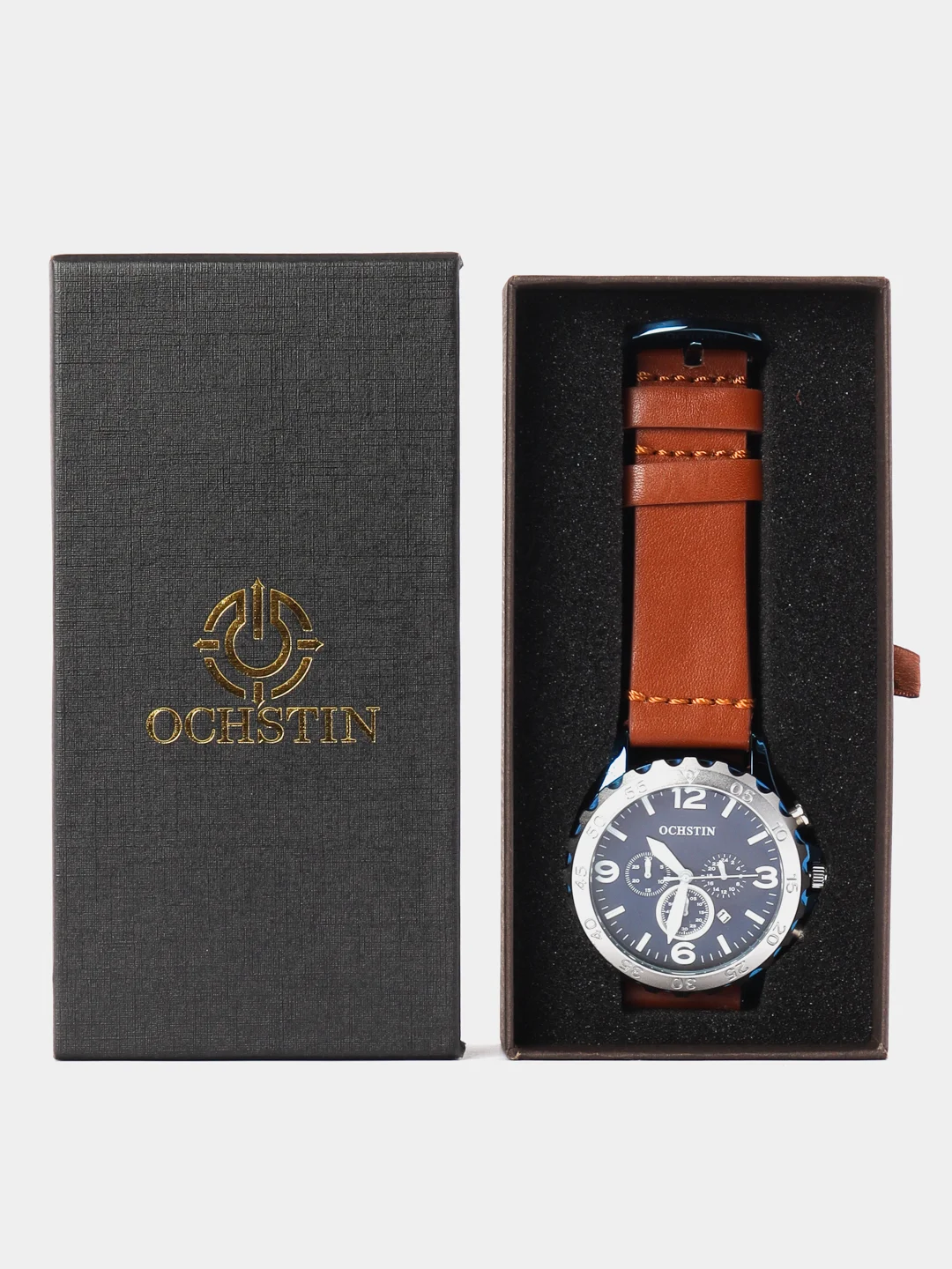 Карамельный мужские наручные часы Ochstin 6077B с хронографом в подарочной упаковке
